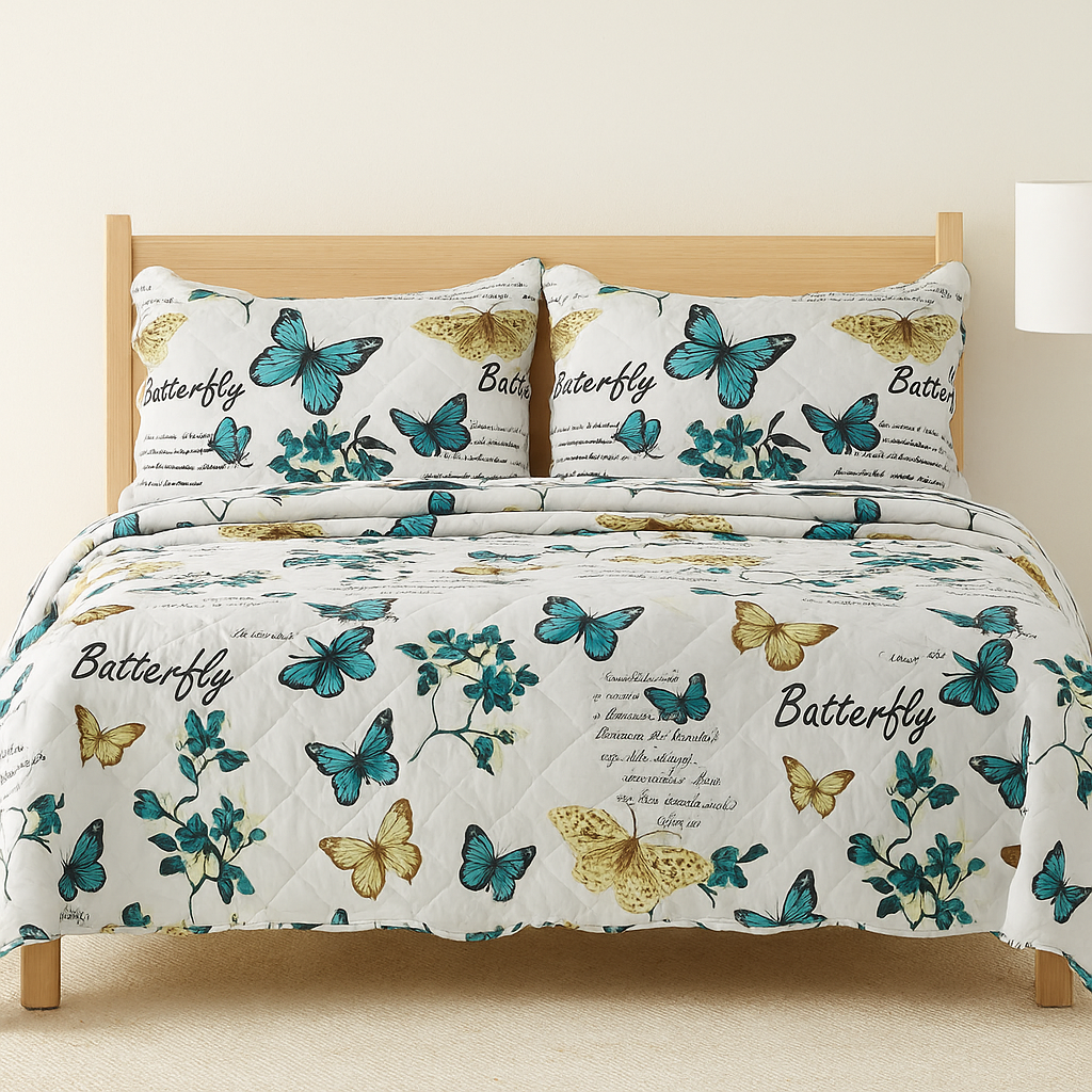 3 Pcs Quilted Bedspread Embossed Comforter Set