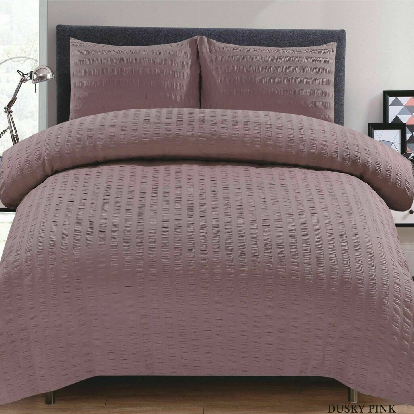 Luxury Textured Seersucker Soft Breathable Rich Cotton Duvet Cover & Pillow Case