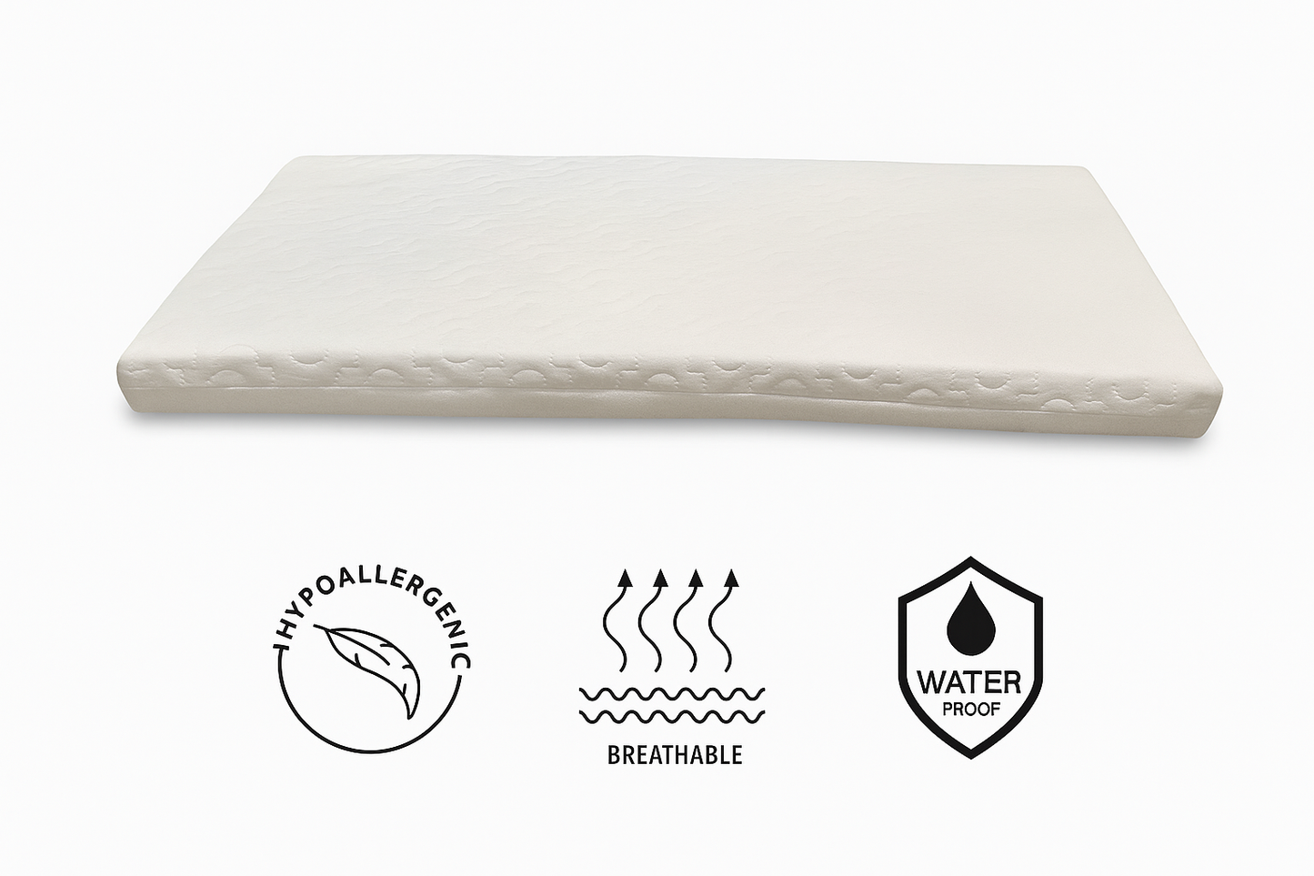 Crib Mattress 80 x 40, Water Proof & Zipped Cover [Easy Clean / Remove & Wash]