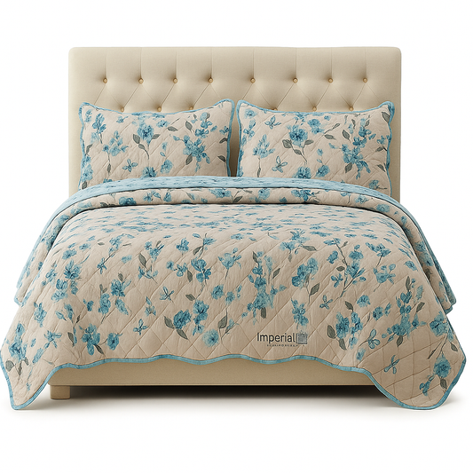 3 Pcs Quilted Bedspread Embossed Comforter Set