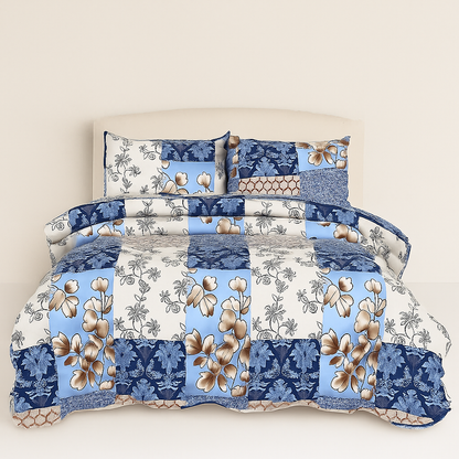 3 Pcs Quilted Bedspread Embossed Comforter Set