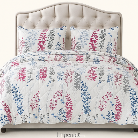 3 Pcs Quilted Bedspread Embossed Comforter Set