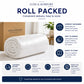 Roll packed hollowfibre duvet for compact UK delivery — unpack and allow loft to rebound — Luxe & Komfort