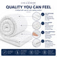 Quality you can feel — soft microfibre cover and lofty hollowfibre filling close-ups — Luxe & Komfort