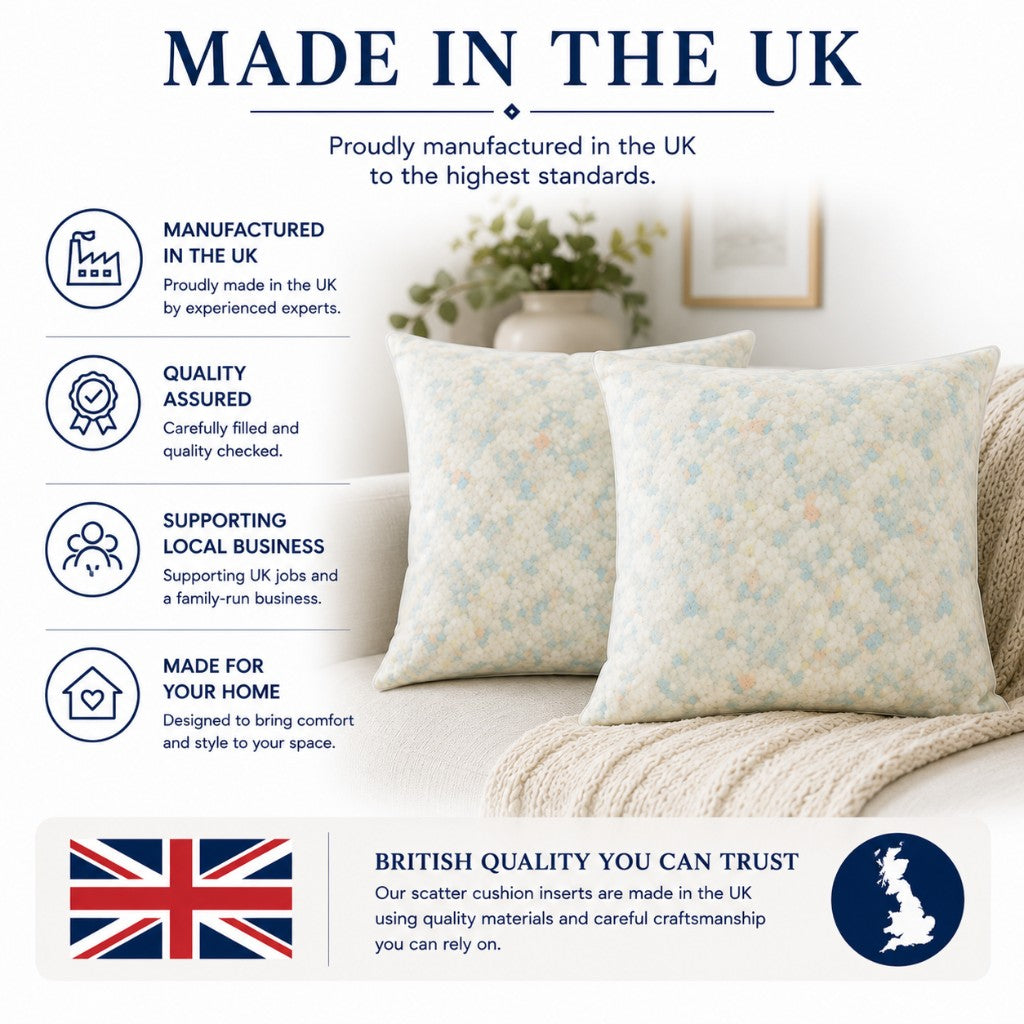 Made in the UK foam crumb scatter cushion inserts — British quality — Luxe & Komfort