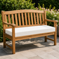 Close-up white upholstery foam edge — garden bench pad — Luxe & Komfort
