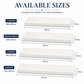 Four white garden bench foam pad sizes — 108, 128, 140 and 170 cm — Luxe & Komfort