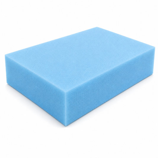 Chair seat foam · DIY upholstery · 5 square sizes · 1–4″ thick — 16 × 16 in · 1 Inch · High Density - Blue Foam