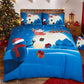 3D Christmas Snow Man Duvet Cover Set Presents Two Pillow Case and Quilt Bedding Set