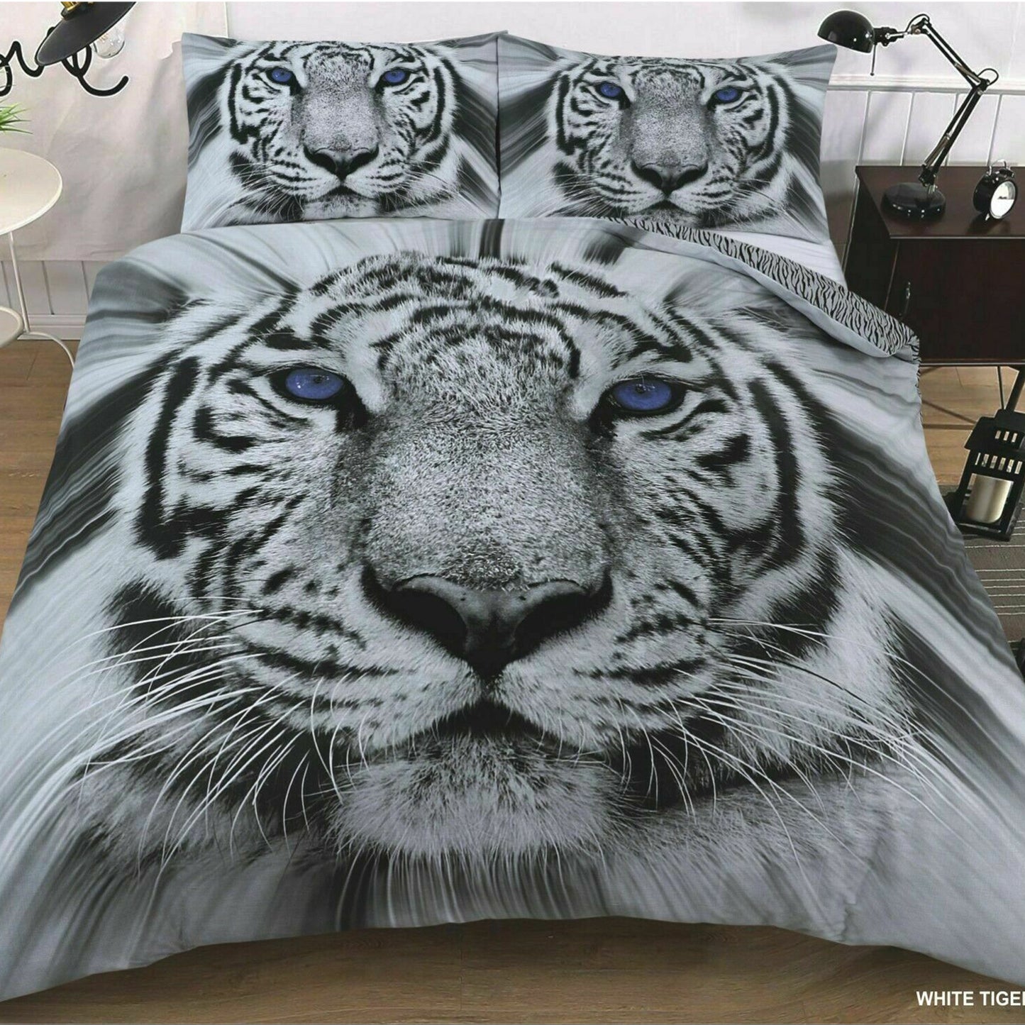 3D Tiger Print Duvet Set Cover & Pillow Cases