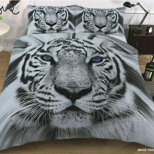 3D Tiger Print Duvet Set Cover & Pillow Cases