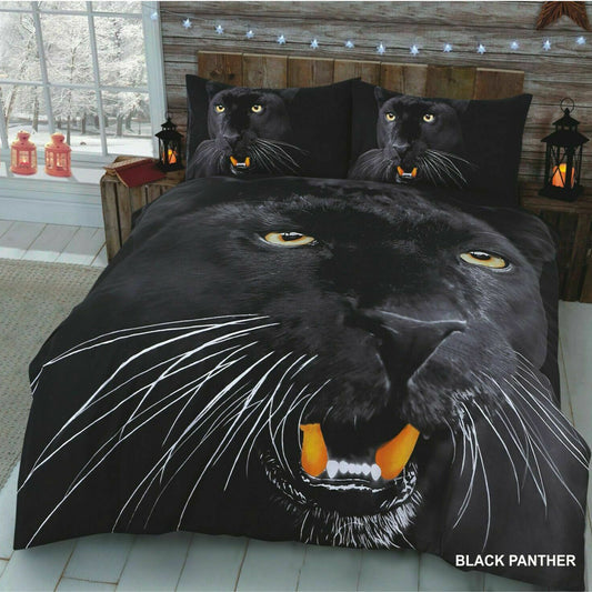 3D Black Panther Print Duvet Set Cover & Pillow Cases