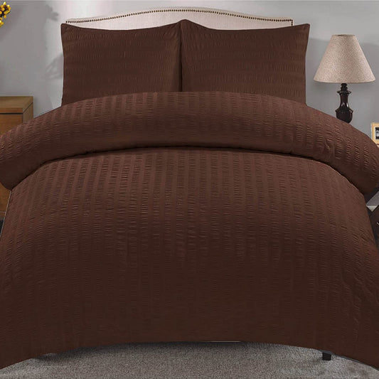 Luxury Textured Seersucker Soft Breathable Rich Cotton Duvet Cover & Pillow Case