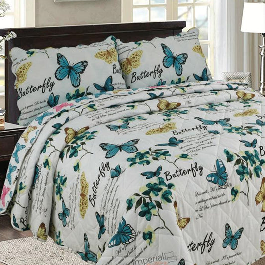 3 Pcs Quilted Bedspread Embossed Comforter Set