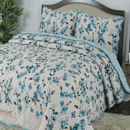 3 Pcs Quilted Bedspread Embossed Comforter Set