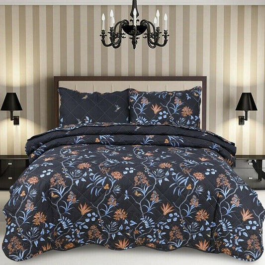 3 Pcs Quilted Bedspread Embossed Comforter Set