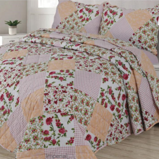 3 Pcs Quilted Bedspread Embossed Comforter Set