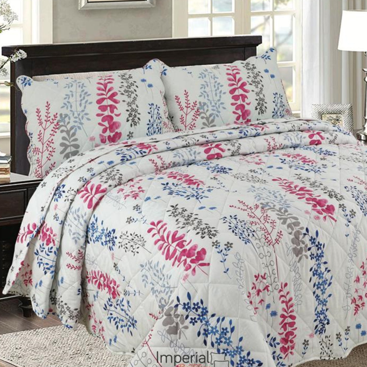 3 Pcs Quilted Bedspread Embossed Comforter Set